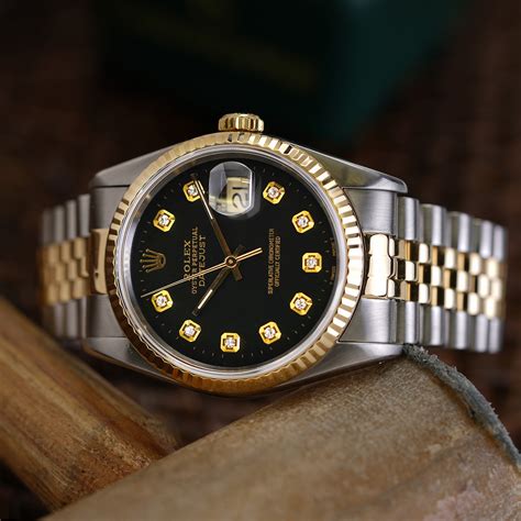 rolex 16233 black diamond dial|pre owned rolex datejust 16233.